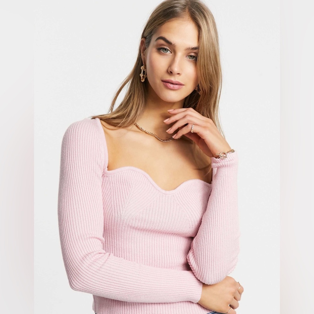 Petal & Pup Blush Ribbed Knit Top